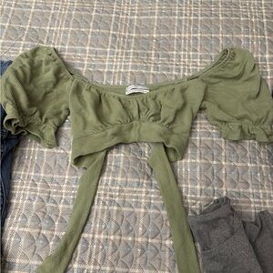 Urban Outfitters Green Crop Top